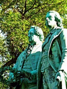 The Goethe and Schiller monument in Washington Park, Milwaukee, erected in 1908. 