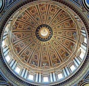 The cupola of Saint Peter's Basilica in Rome