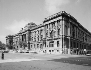 The Milwaukee Public Library, central branch, on Wisconsin Avenue, opened in 1898, designed by Ferry & Clas