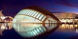 The City of Arts and Sciences in Valencia, Spain, designed by Santiago Calatrava and Félix Candela, opened in 1998