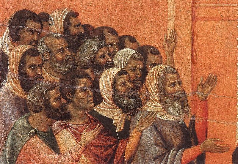 Christ Accused by the Pharisees (detail), Duccio di Buoninsegna (ca. 1311)