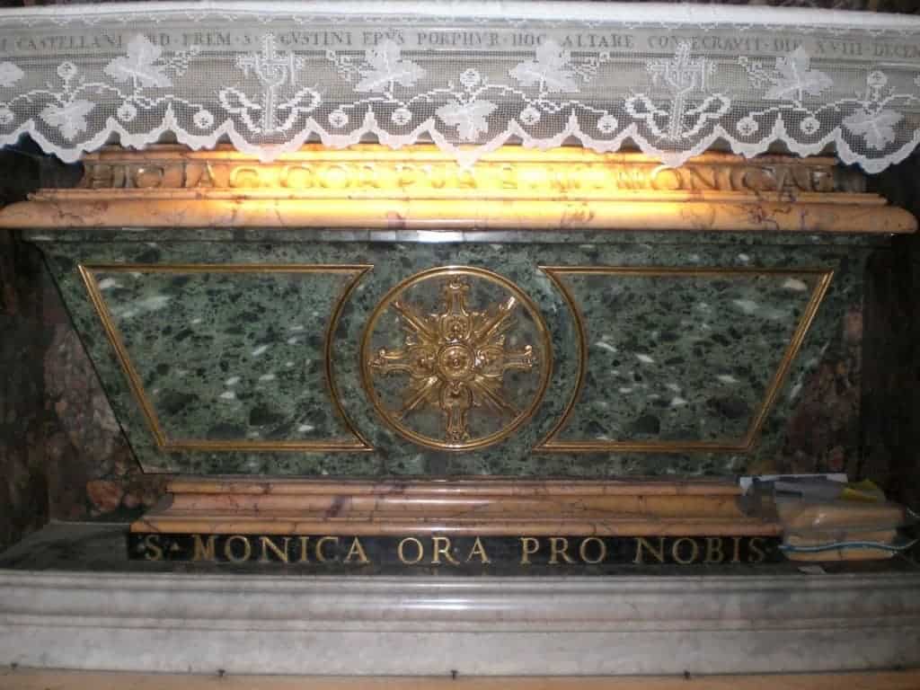 The Tomb of Saint Monica. "Sancta Monica, Ora Pro Nobis."