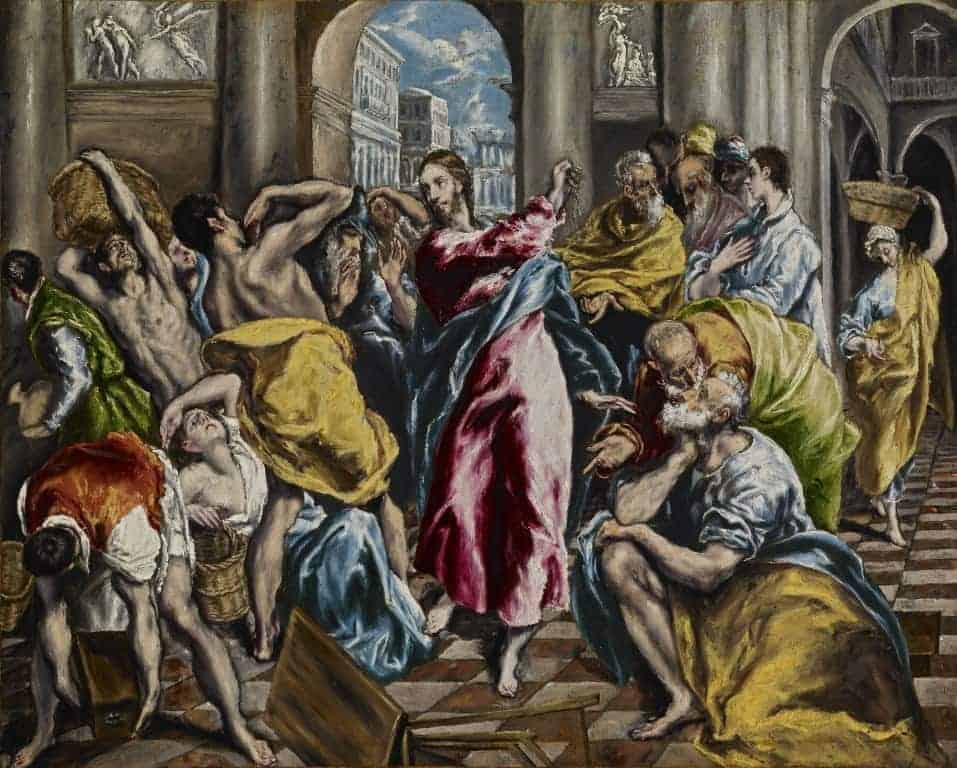 El Greco (Doménikos Theotokópoulos) The Purification of the Temple, completed in 1600.